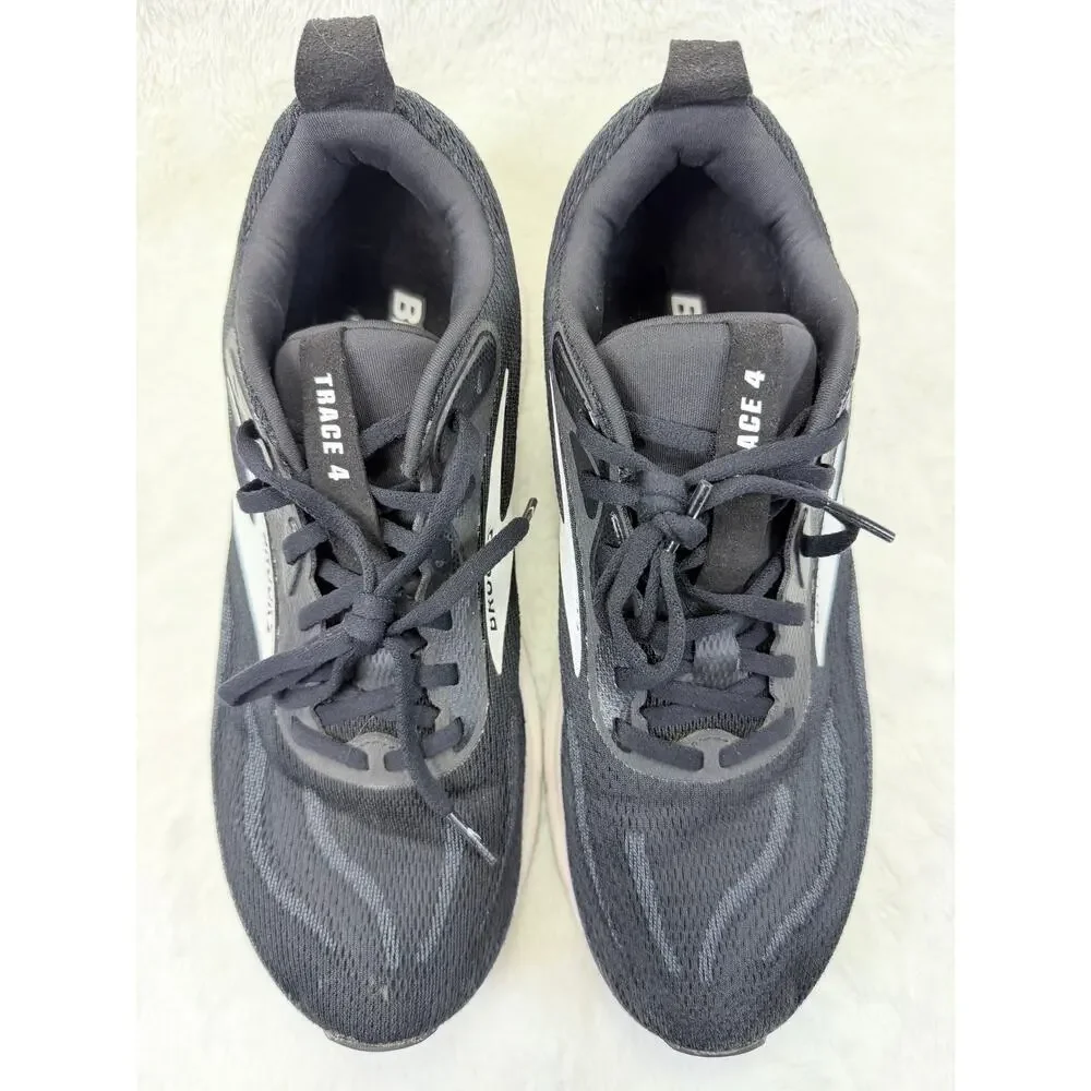 Brooks Trace 4 Mens Running Shoes Black White Size 10 2E Wide Sneaker